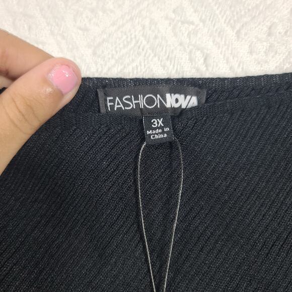 Fashion nova She's ready to go midi sweater black dress Size 3X party bodycon - Picture 13 of 16